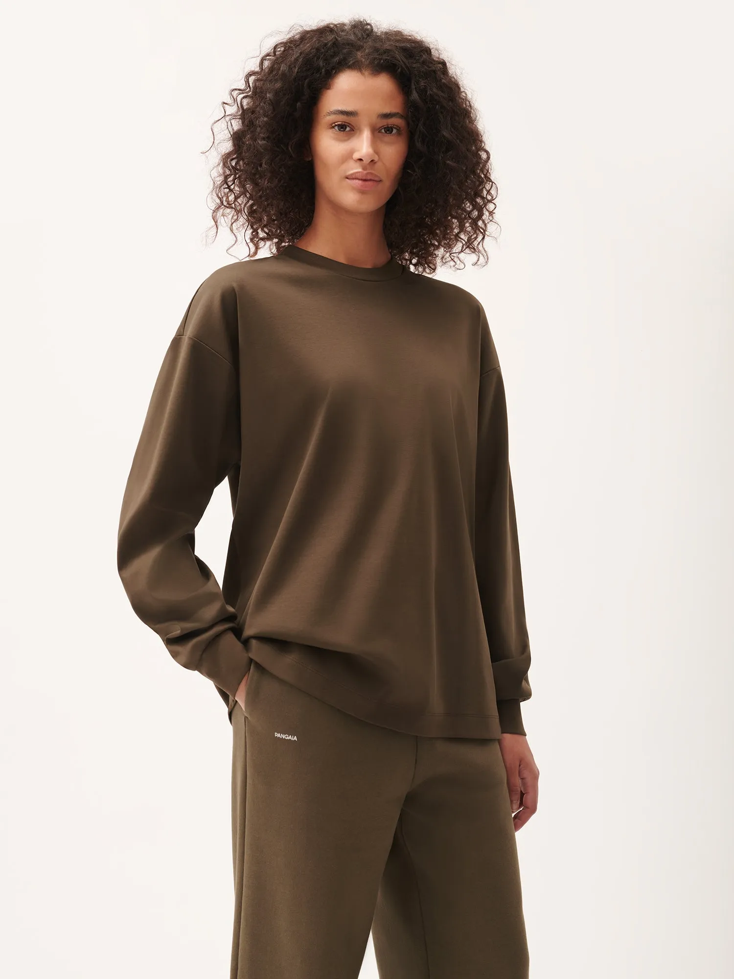 Womens DNA Long Sleeve T-Shirt—cacoa brown