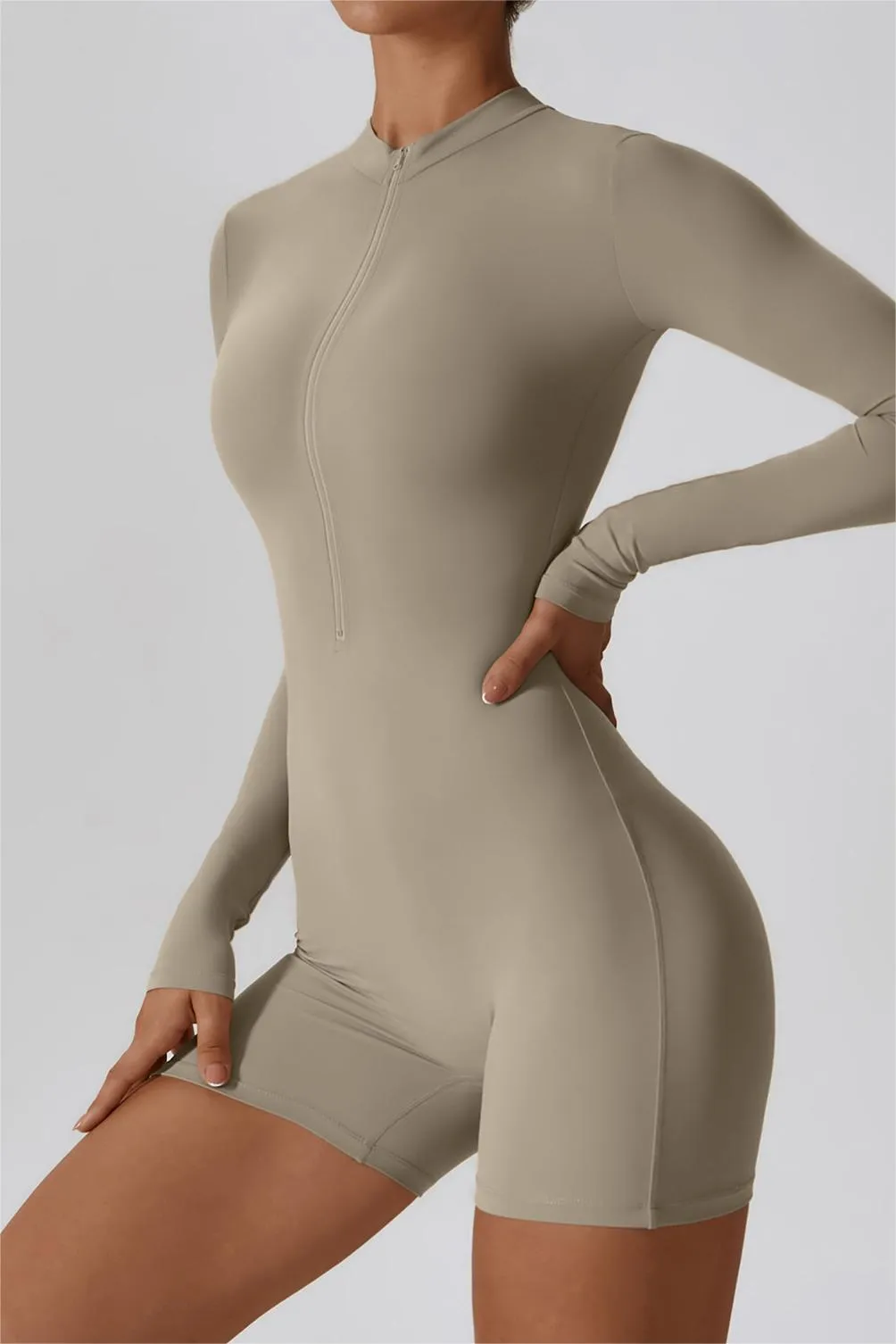 ZipFlex Long Sleeve Athleisure Romper