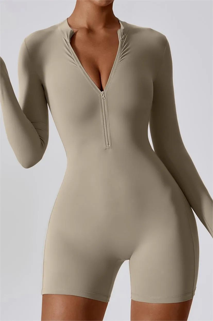 ZipFlex Long Sleeve Athleisure Romper