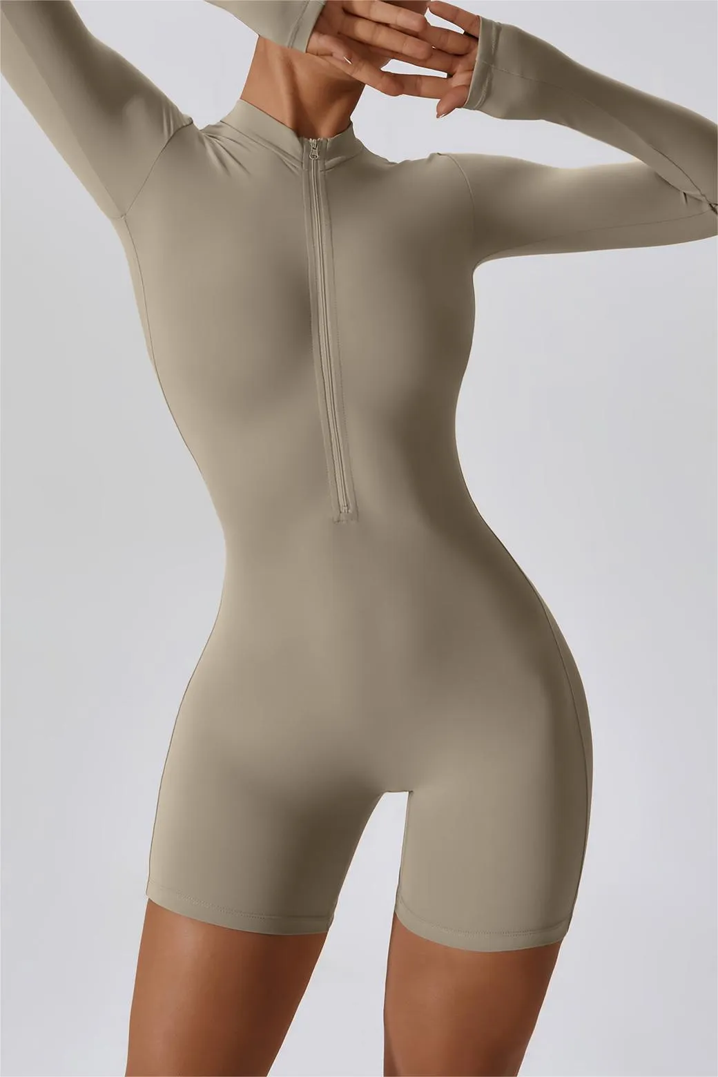 ZipFlex Long Sleeve Athleisure Romper