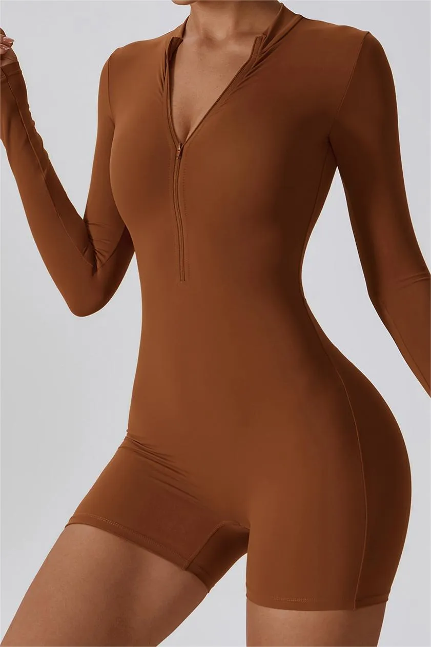 ZipFlex Long Sleeve Athleisure Romper
