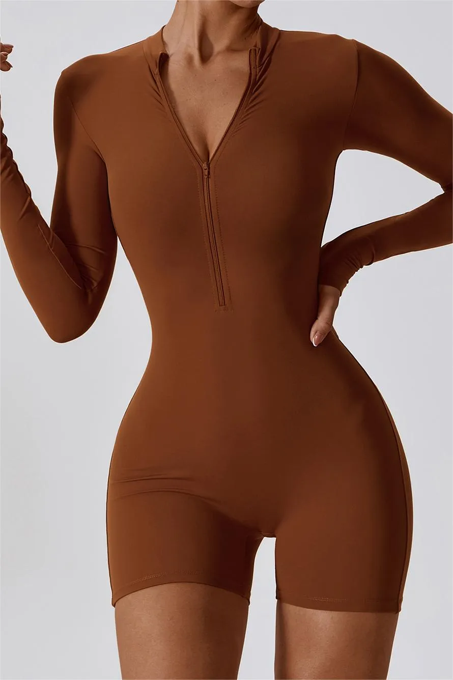 ZipFlex Long Sleeve Athleisure Romper