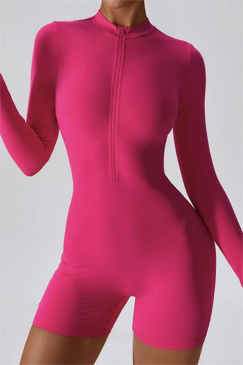 ZipFlex Long Sleeve Athleisure Romper
