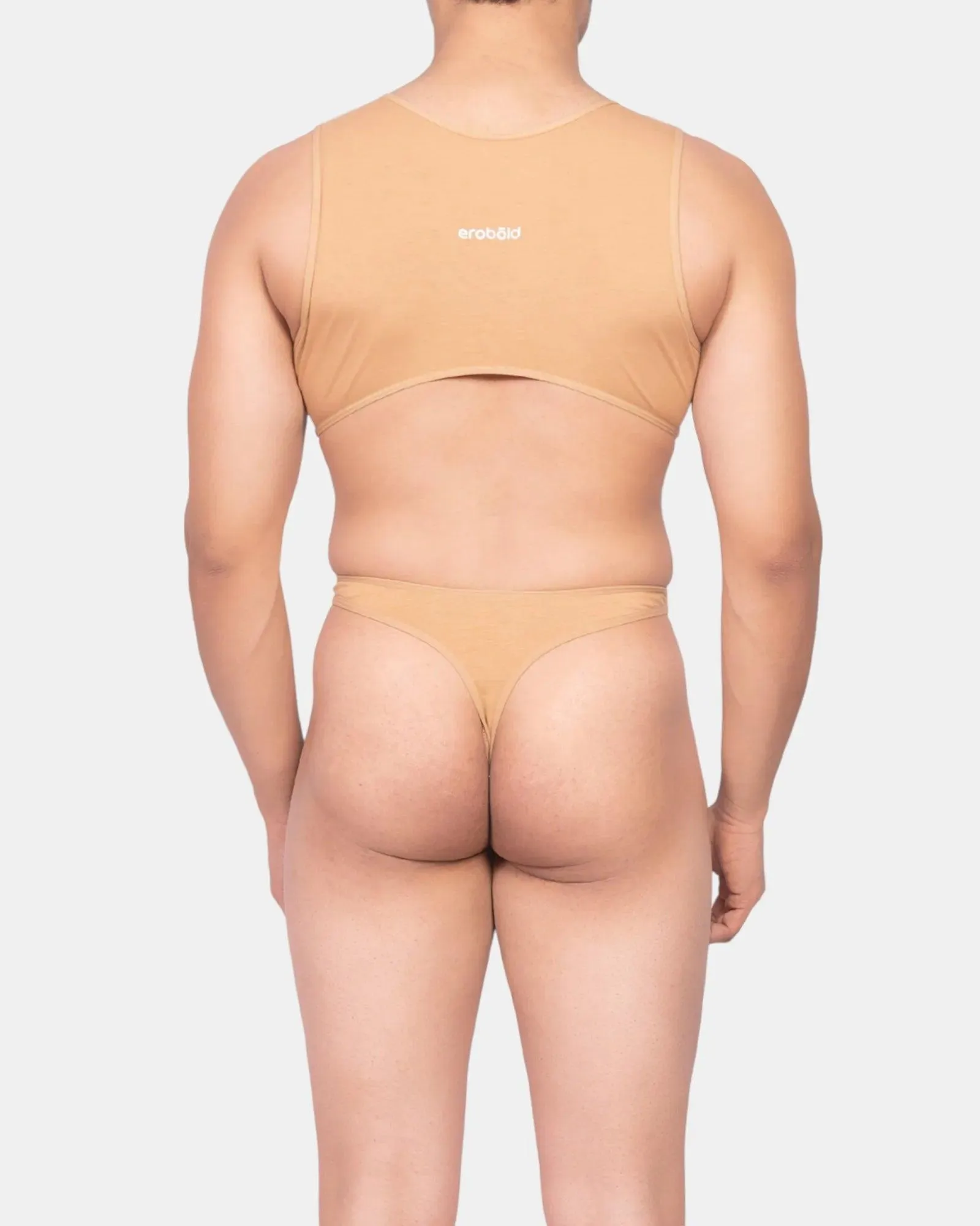 Zipper Frontline Bodysuit | Tan