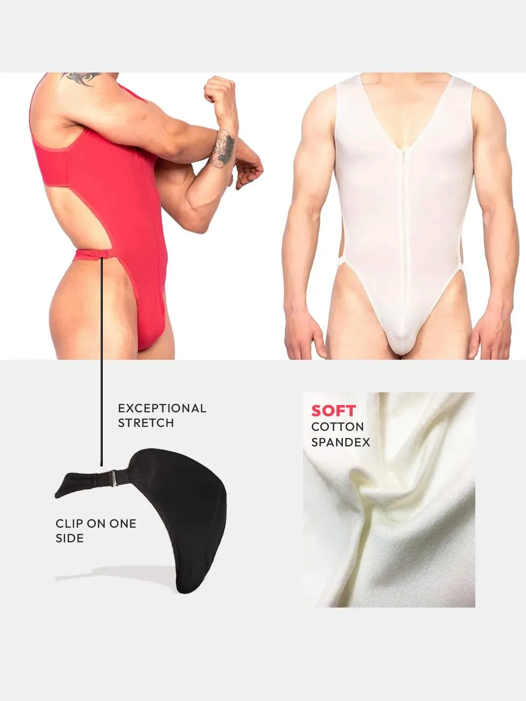 Zipper Frontline Bodysuit | Tan