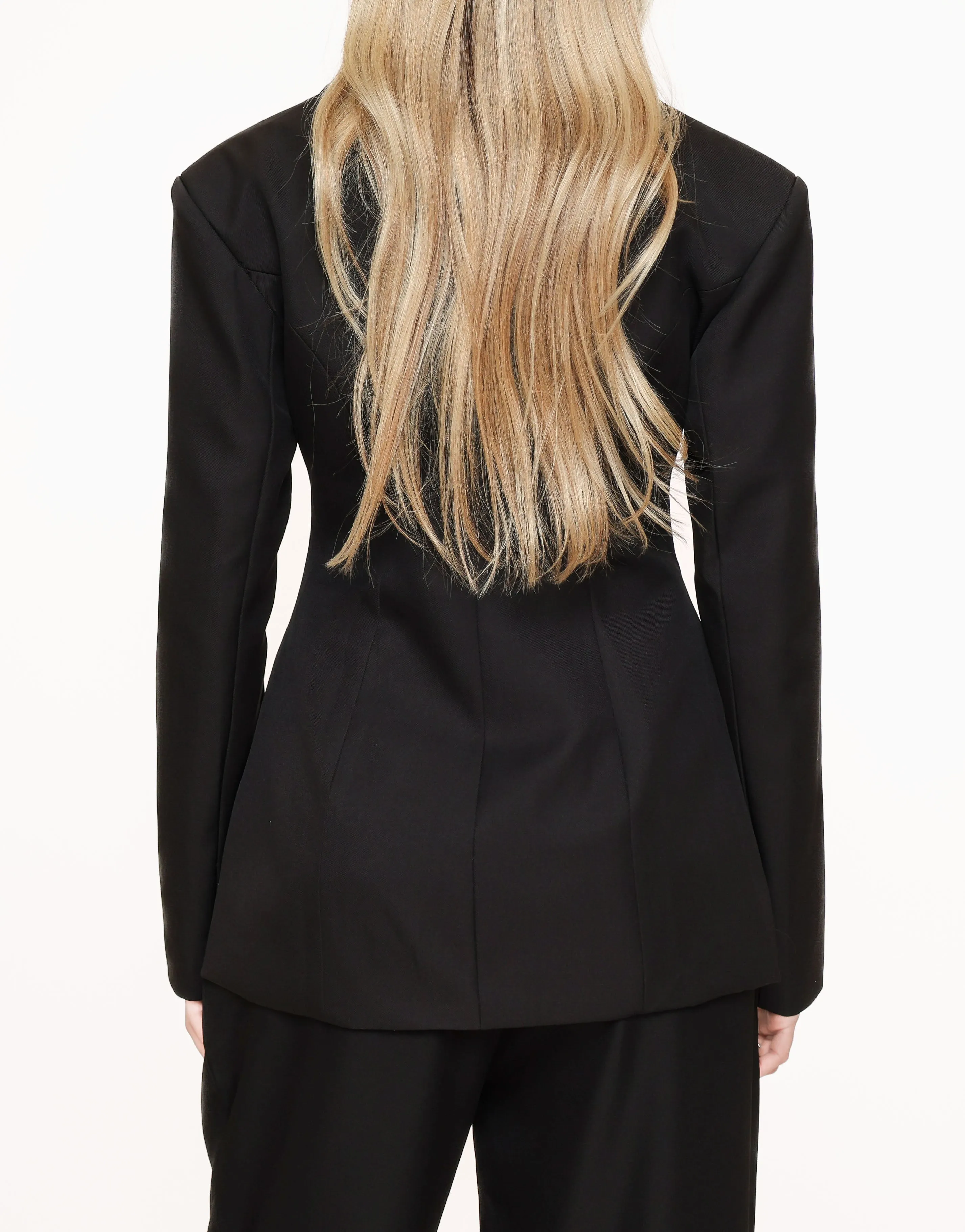 Zwarte Iconic Getailleerde Blazer - Set